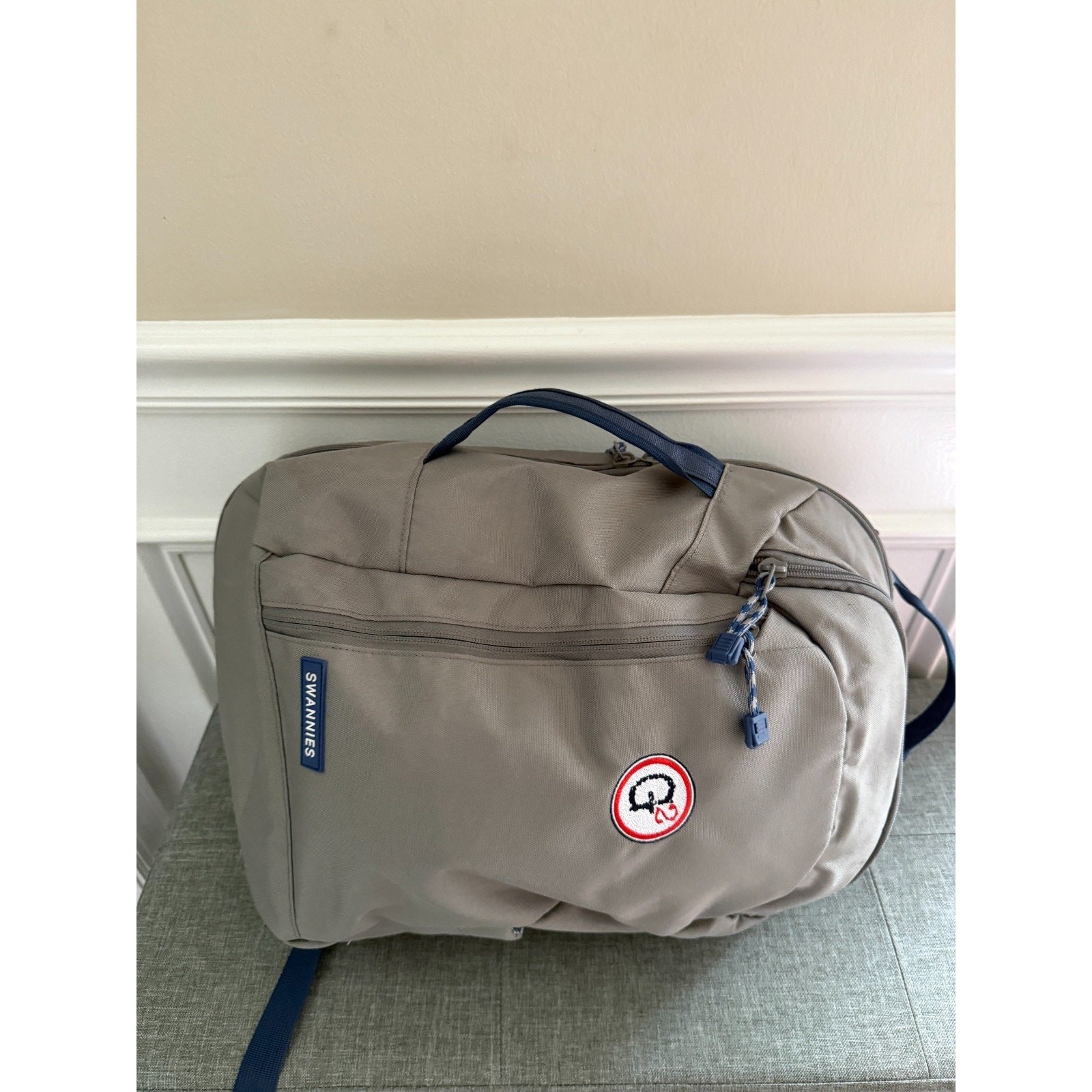 Swannies Golf Radcliff Backpack Gray Alloy and Blue with G2 Logo