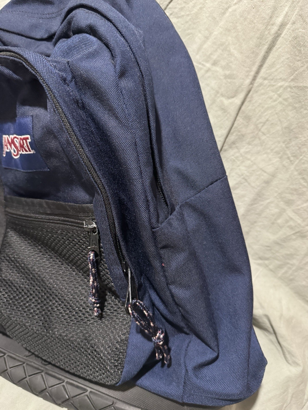 Vintage JANSPORT Backpack Thick Rubber Tire Bottom Blue Bookbag Backpack Blue
