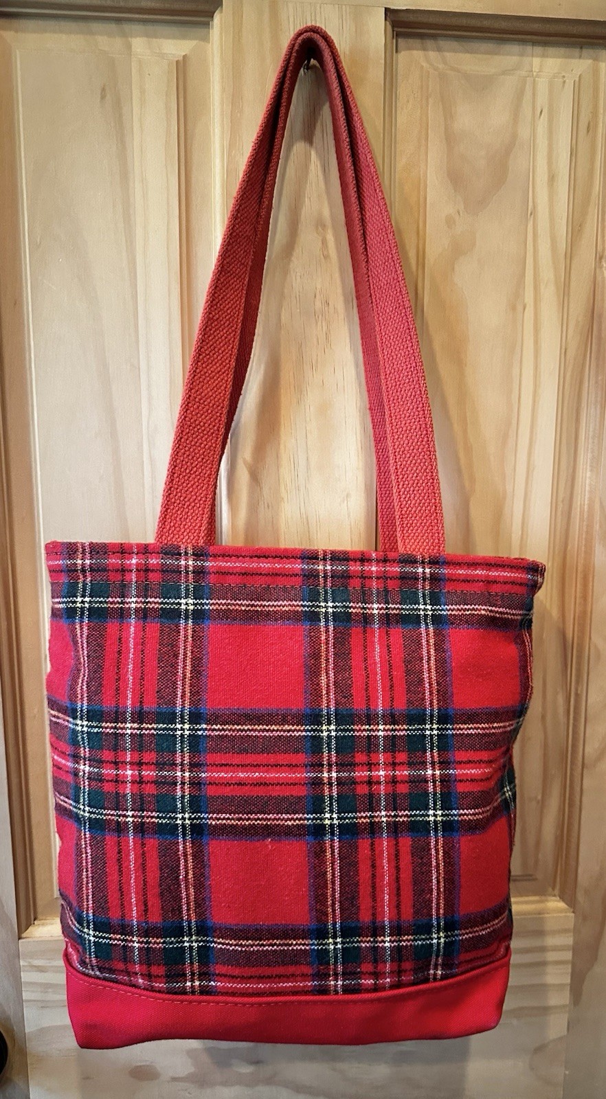 VTG LL Bean Boat & Tote Bag men Tartan Red Plaid 70’s Chris-craft Boat L@@K