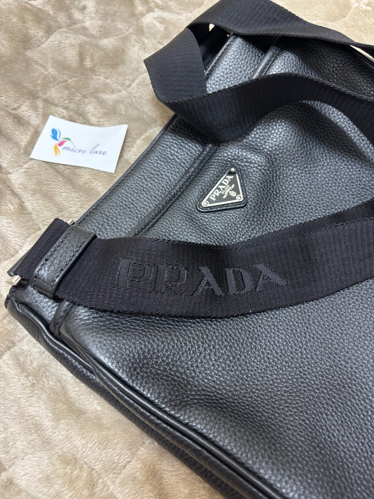 PRADA Vitello City Black Shoulder Bag 2VH019 Unisex Bag