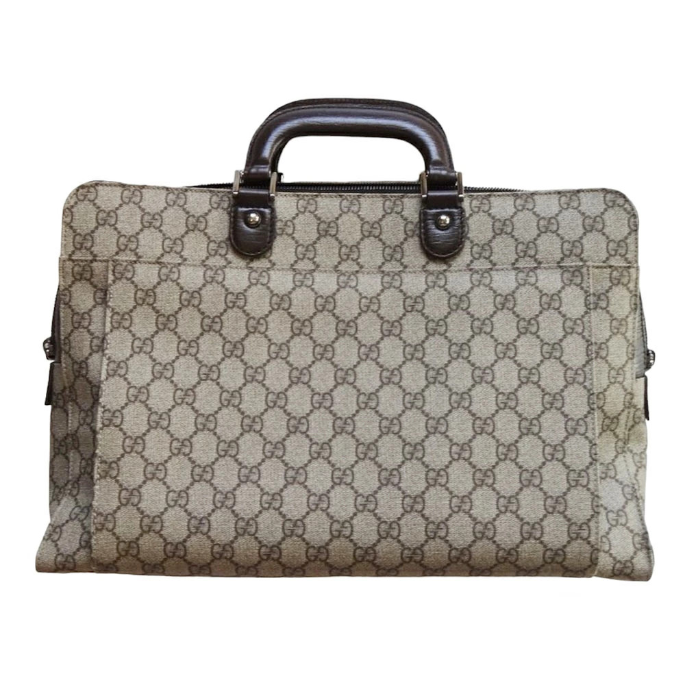 Gucci Business Bag Leather Signature Lock Black Present Document Computer PC