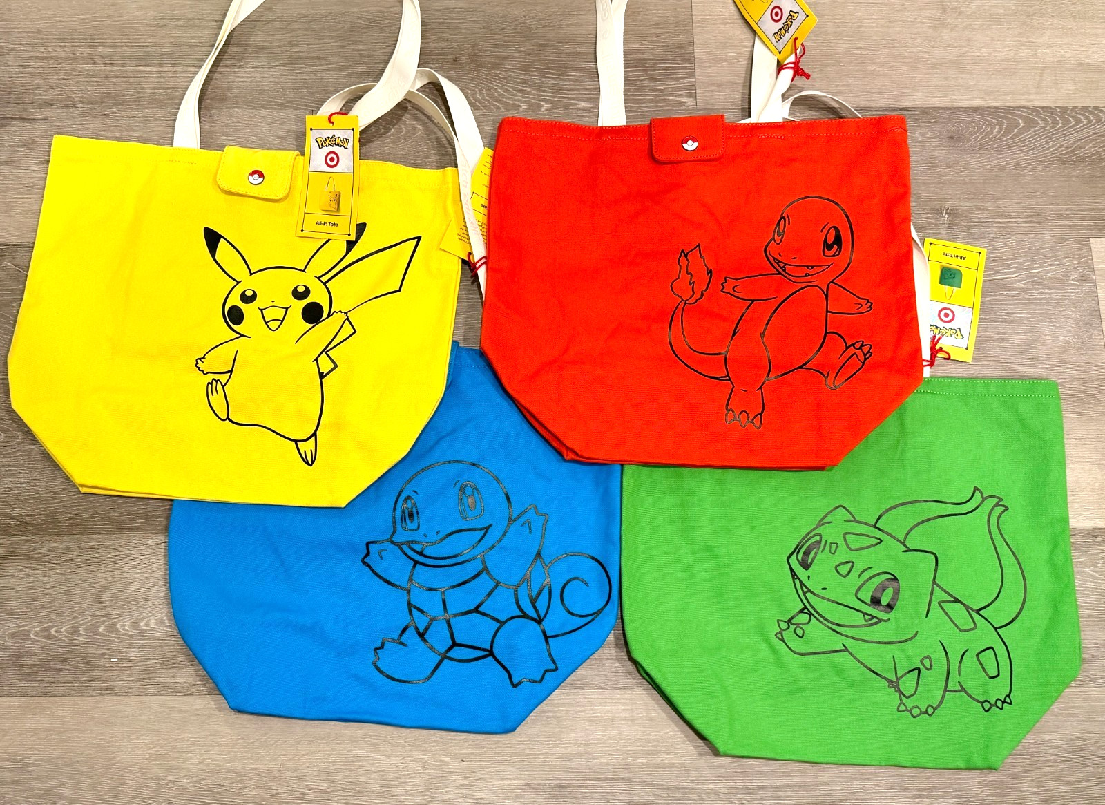 New – Pokemon X Target Reusable Tote Bag Full Set Of 4 – IN HAND
