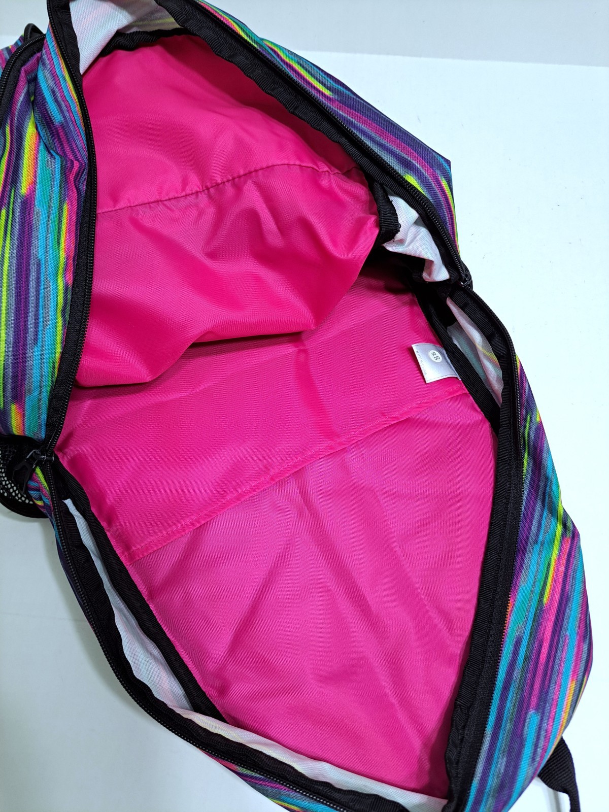 Adidas Rainbow School Backpack Striped Black Purple Pink Bag Multicolor