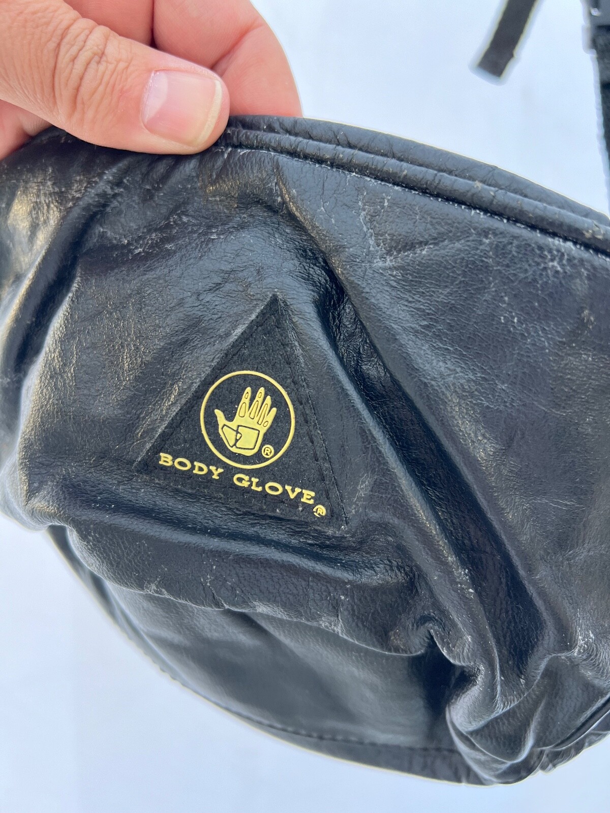 Vintage Body Glove Beach Wear Leather 90s 80s Hip Belt Bag Fanny Pack Black