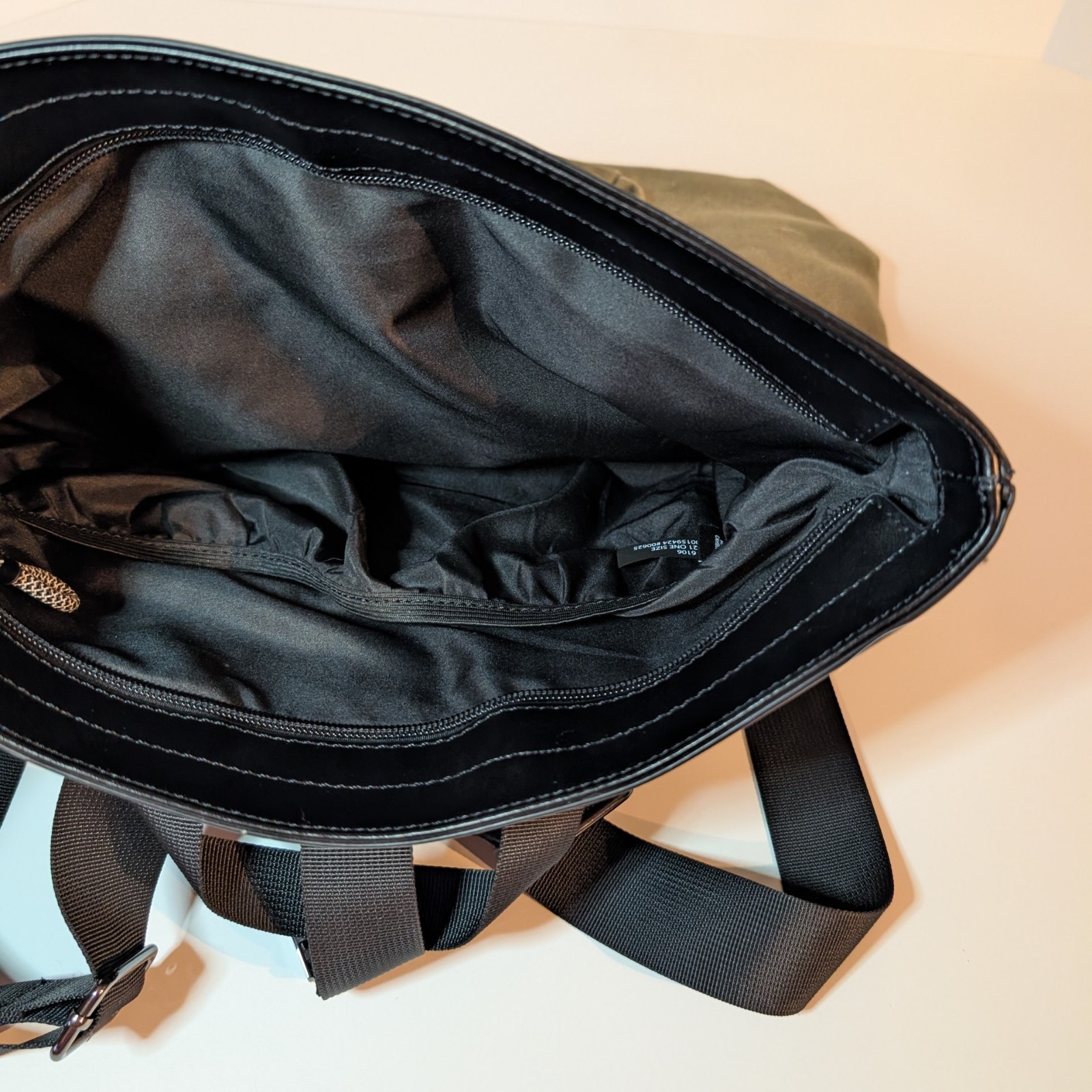 Express Rolltop Backpack Canvas Motorcycle Bicycle Messenger Bag, Green & Black