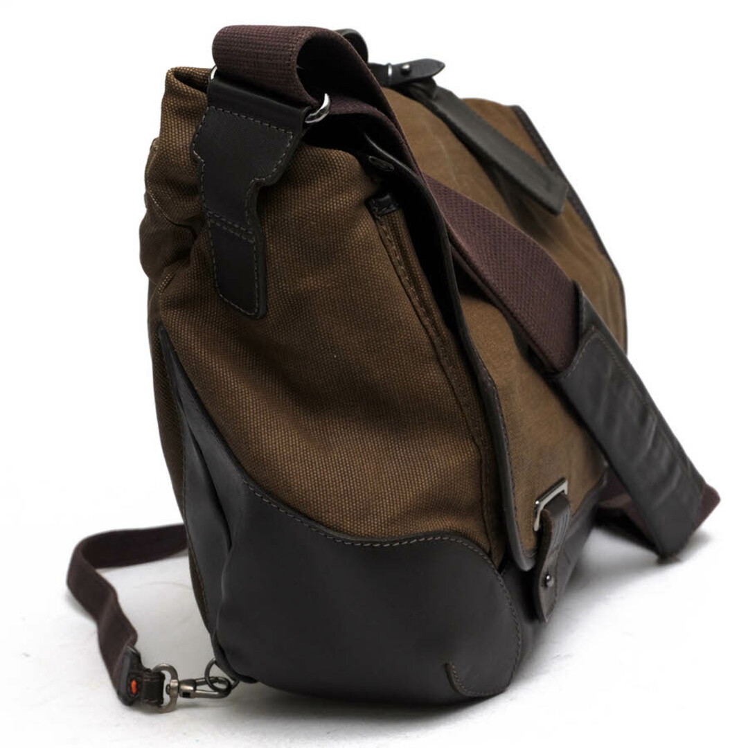 Dunhill Shoulder bag briefcase crossbody for men brown leather canvas 42×30×10cm