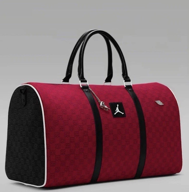 Jordan Nike Monogram Luxury Duffle Bag Varsity Red 40L Luggage Travel LM0759-H15