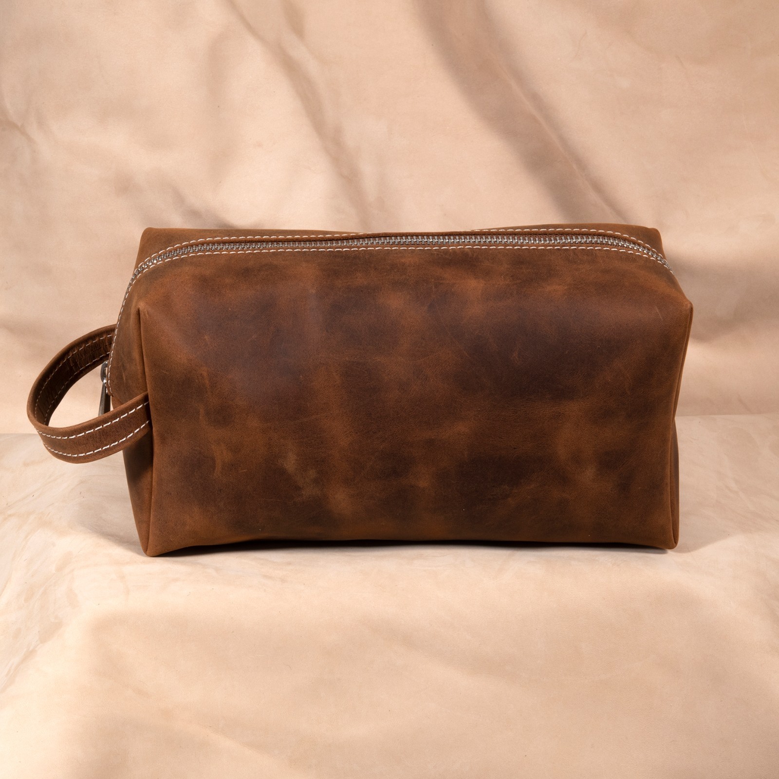Leather Toiletry Bag – Full Grain Men’s Dopp Kit Travel Case