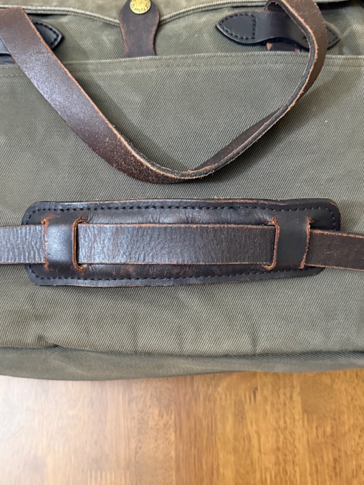 Previously Loved Filson 256 Original Briefcase Otter Green USA Leather Bag