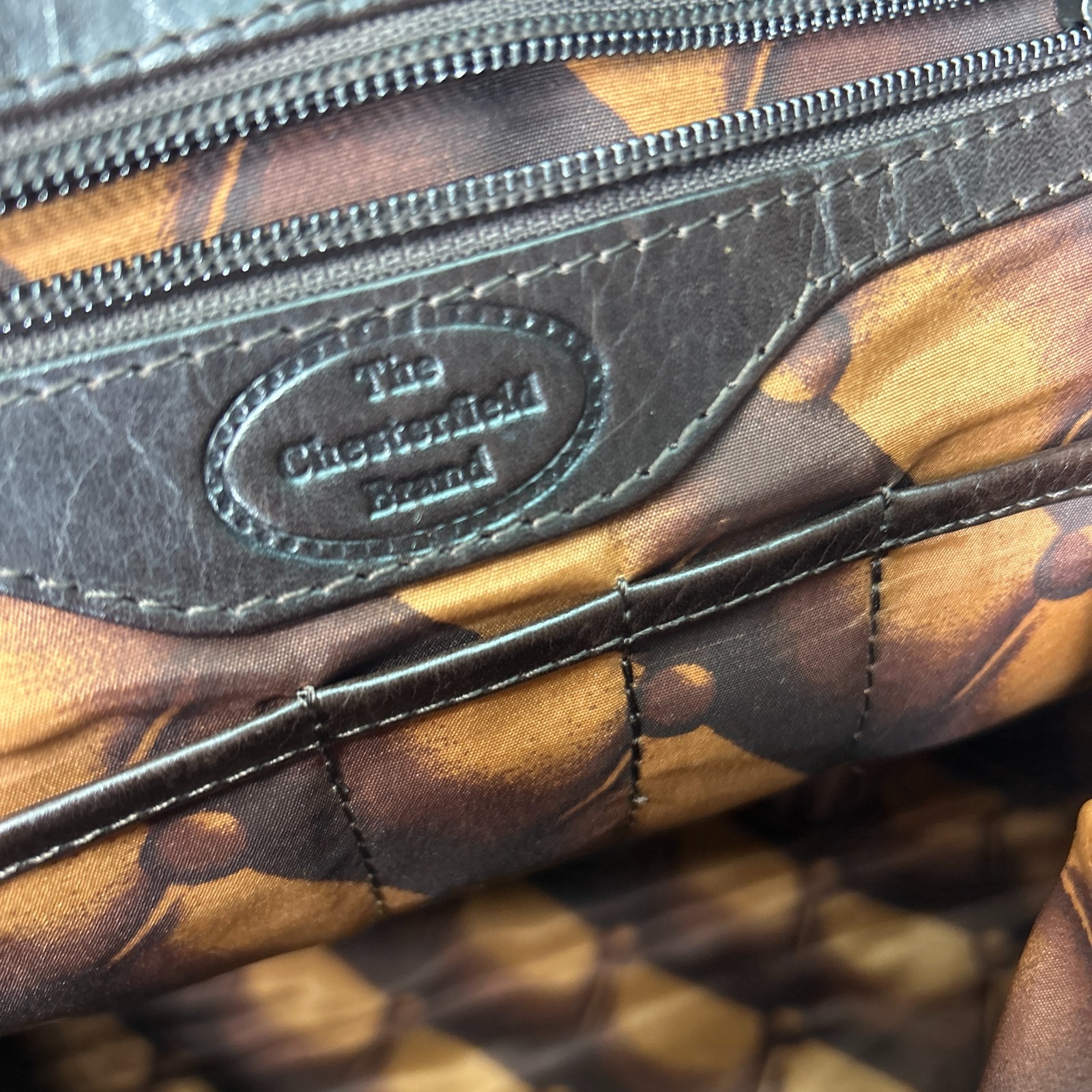 The Chesterfield Brand Brown Leather Messenger Satchel Bag Boho Quilted
