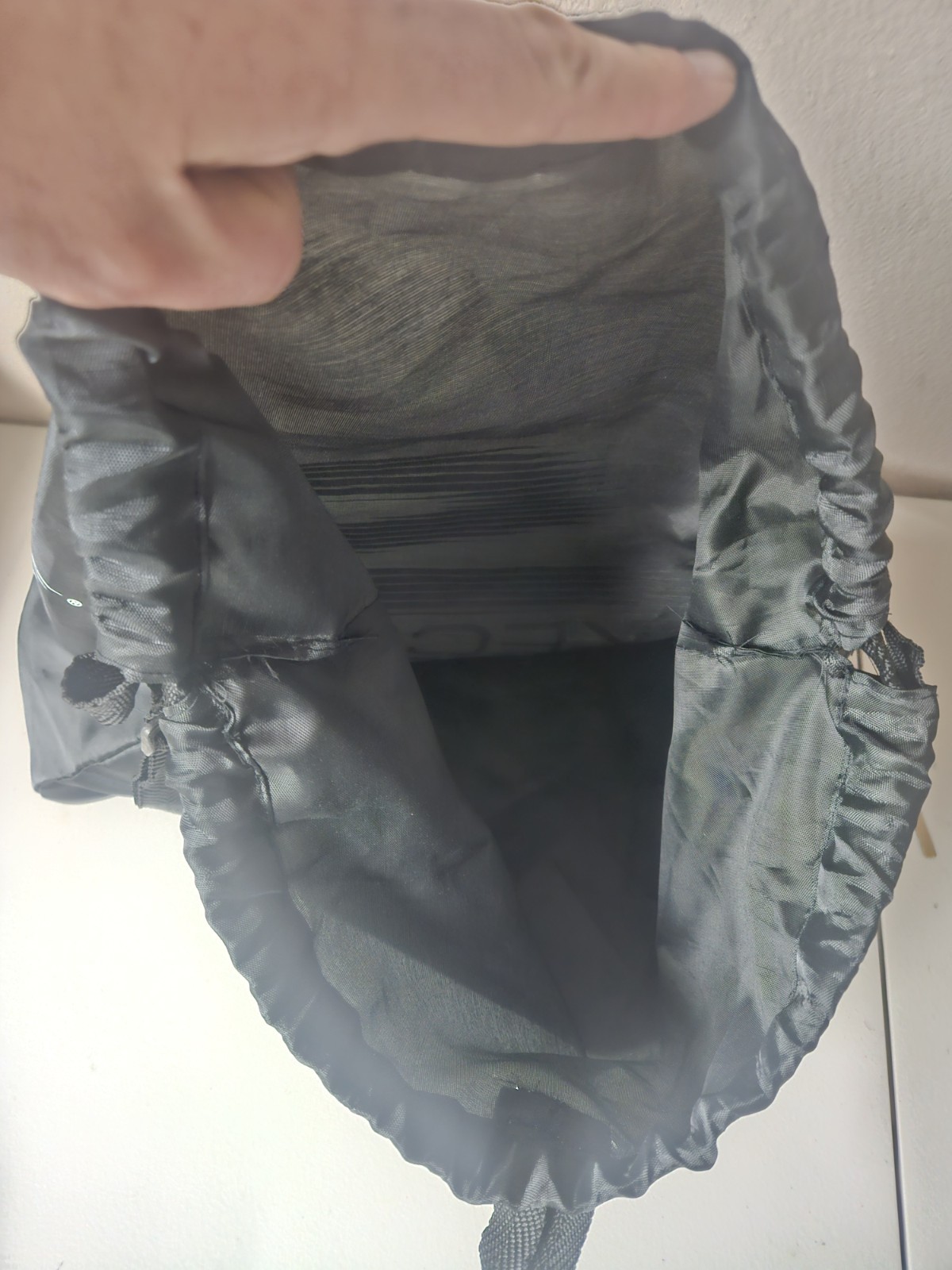 Skechers Black Polyester Drawstring Backpack Gym Shoe Sack Bag Shoulder Straps