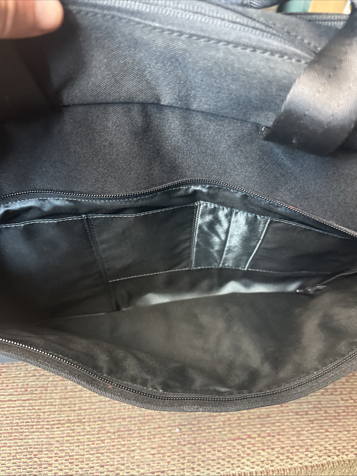 Joe by Joseph Abboud – Black Laptop Travel Case Canvas w/ Leather Trim