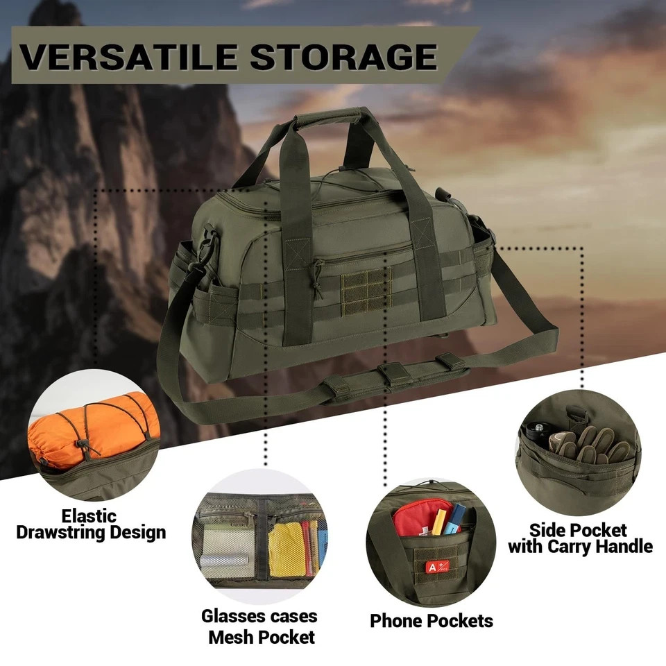 35L Large Duffle Bag, 3-in-1 Tactical Backpack MOLLE Pack for Sports/Gym/Outd…