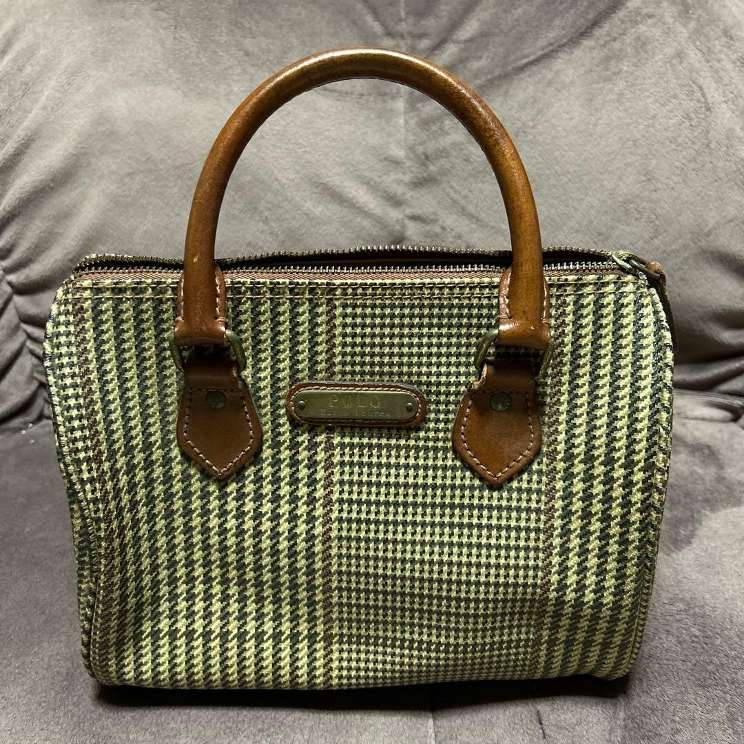 POLO RALPH LAUREN Mini Boston Bag Houndstooth 9.8*7*5.9 inch
