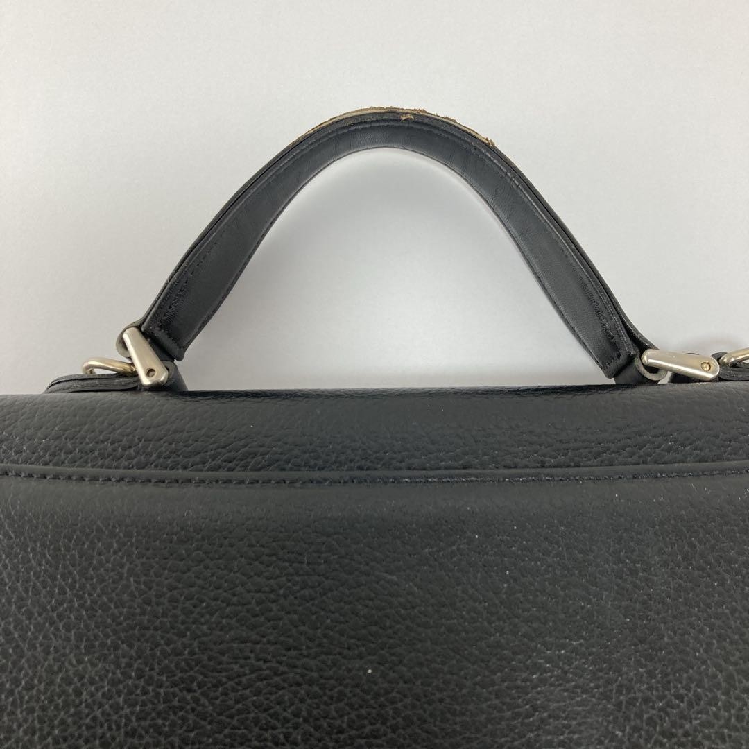 Authentic Vintage Burberry Black Leather Briefcase with Nova Check Interior, Siz
