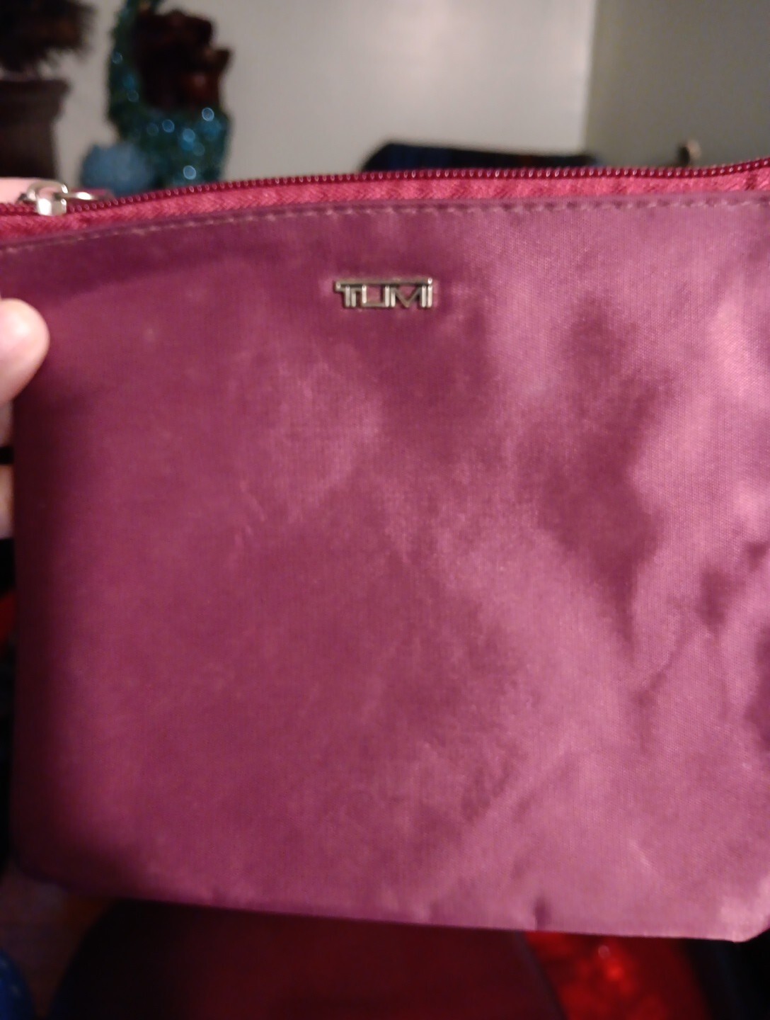 Tumi For Delta Zip Amenity Toiletry Travel Accessory Bag, Maroon