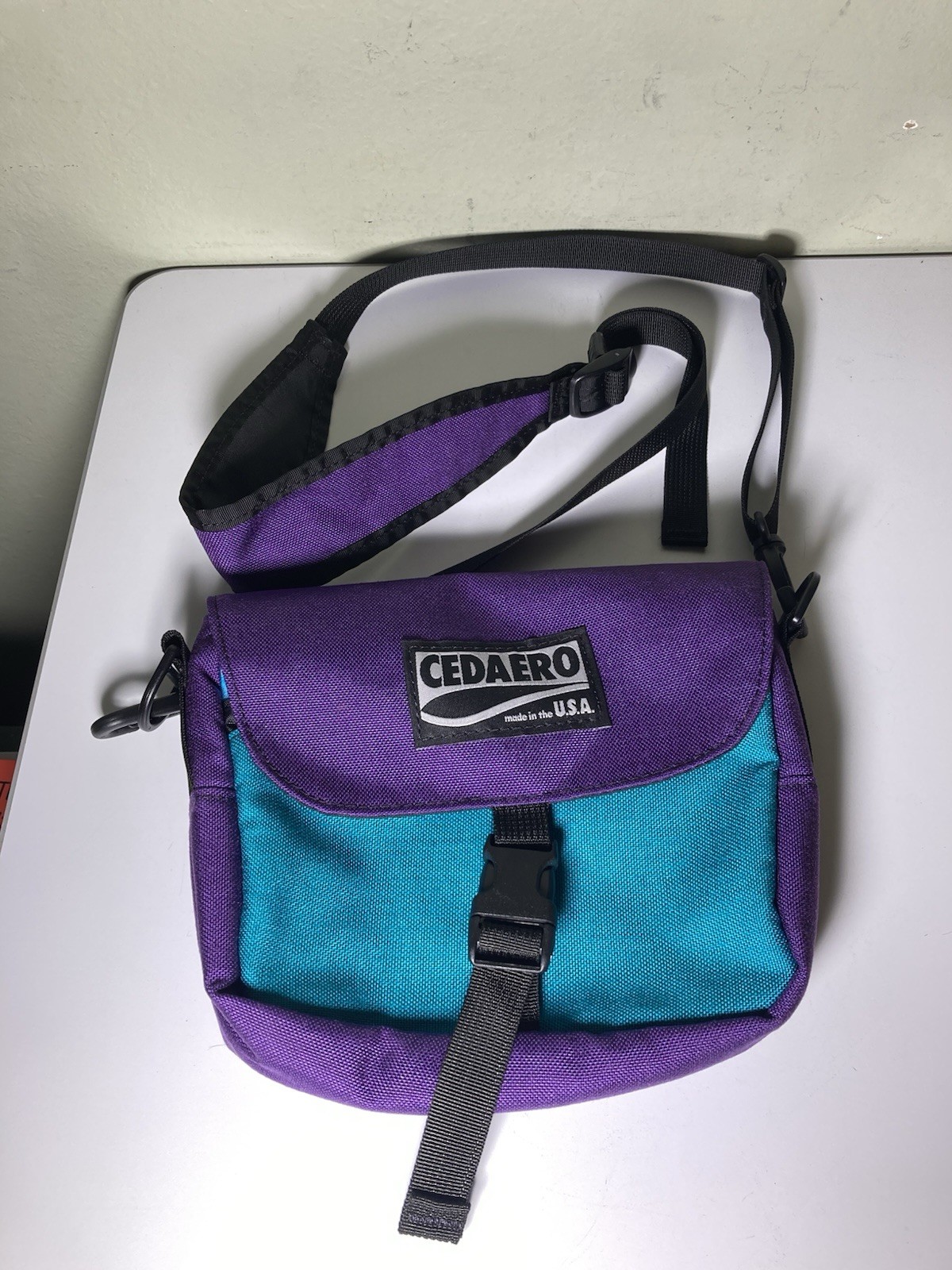 Cedaero The Search Pack Crossbody Bag Purple Teal Cordura Made in USA