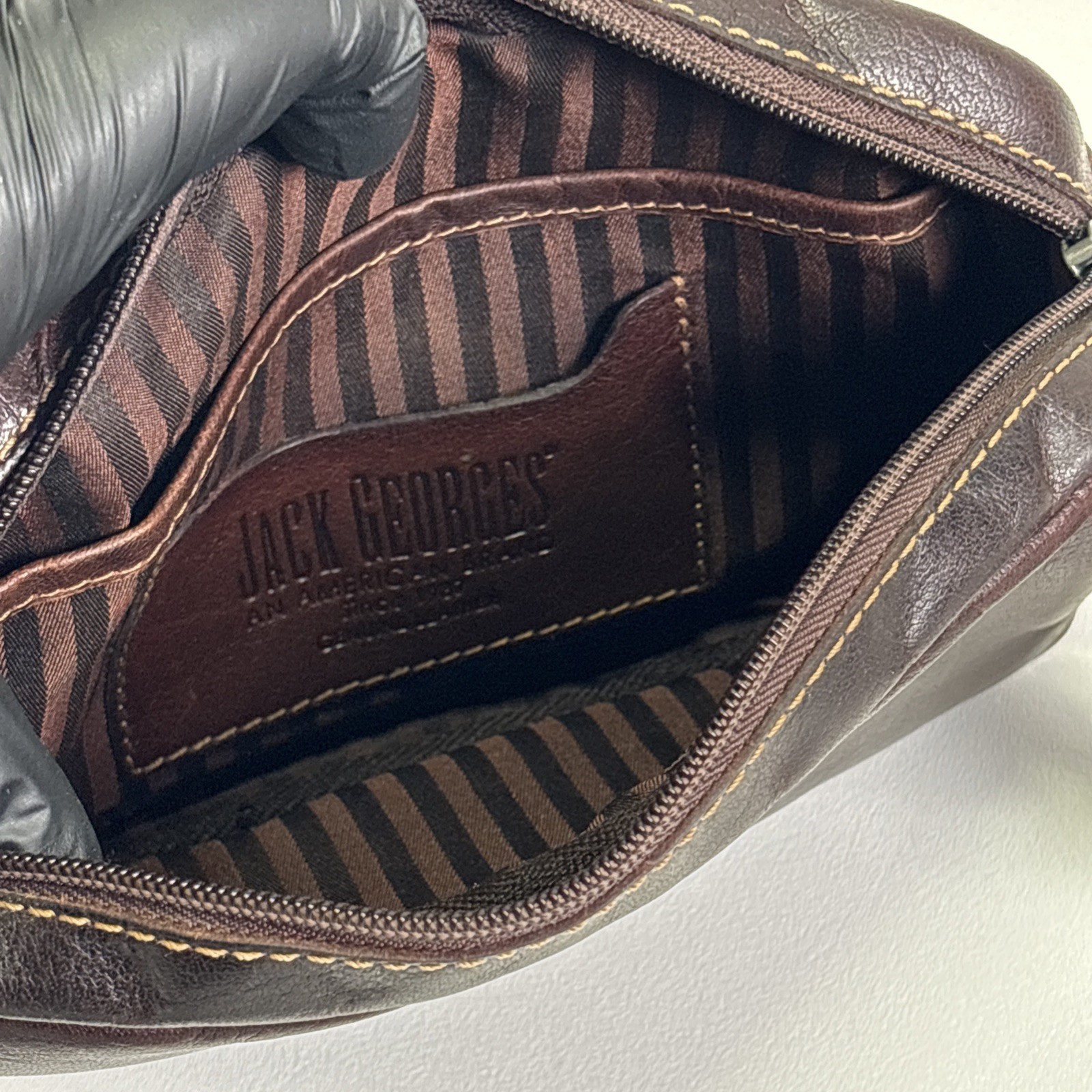 Jack Georges Voyager Brown Buffalo Fine Leather Belt Bag #7109 UNISEX