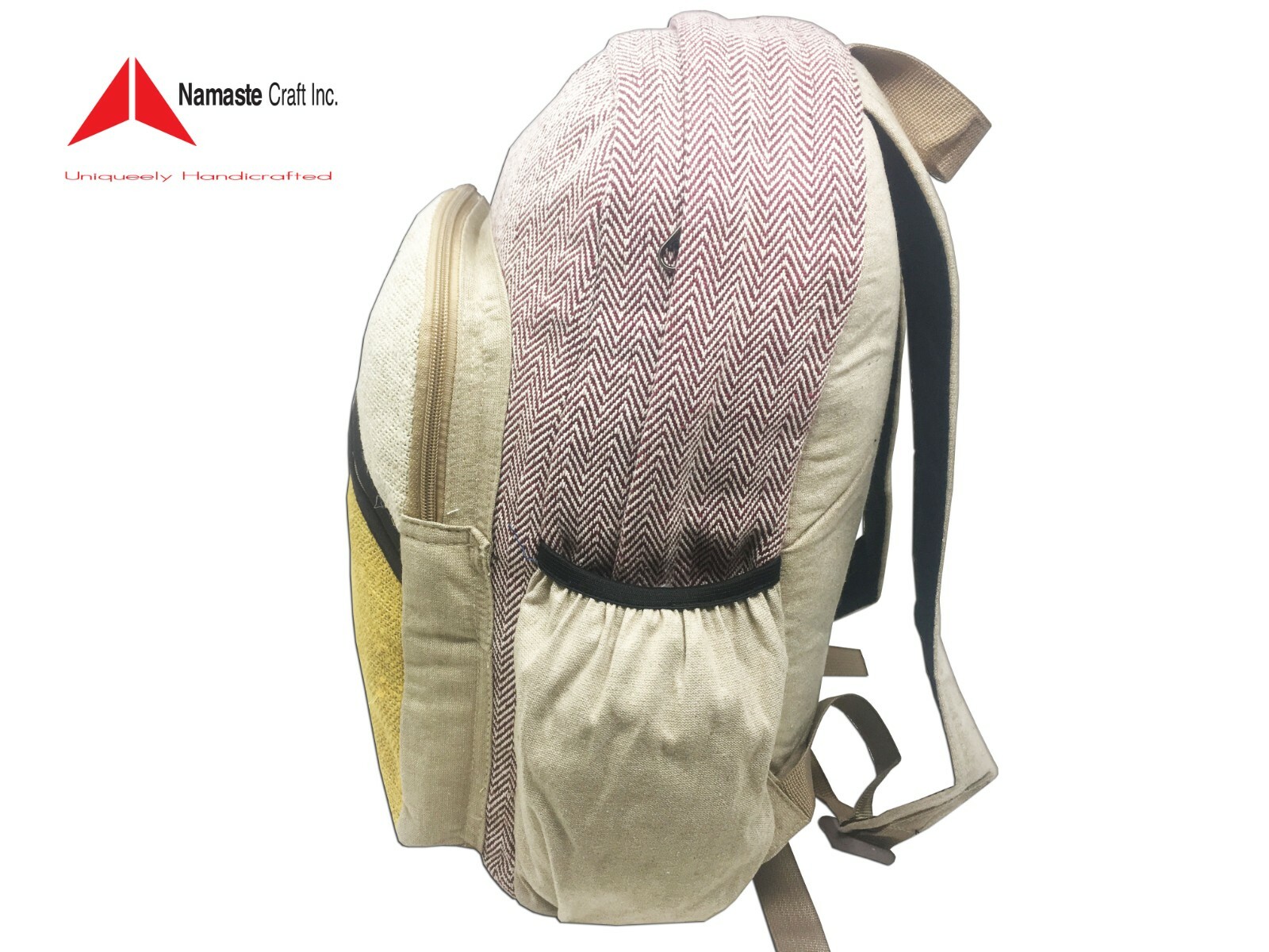 Pure Hemp Multi Pockets laptop Sleeve – Fashionable Travel backpack Nepal Made