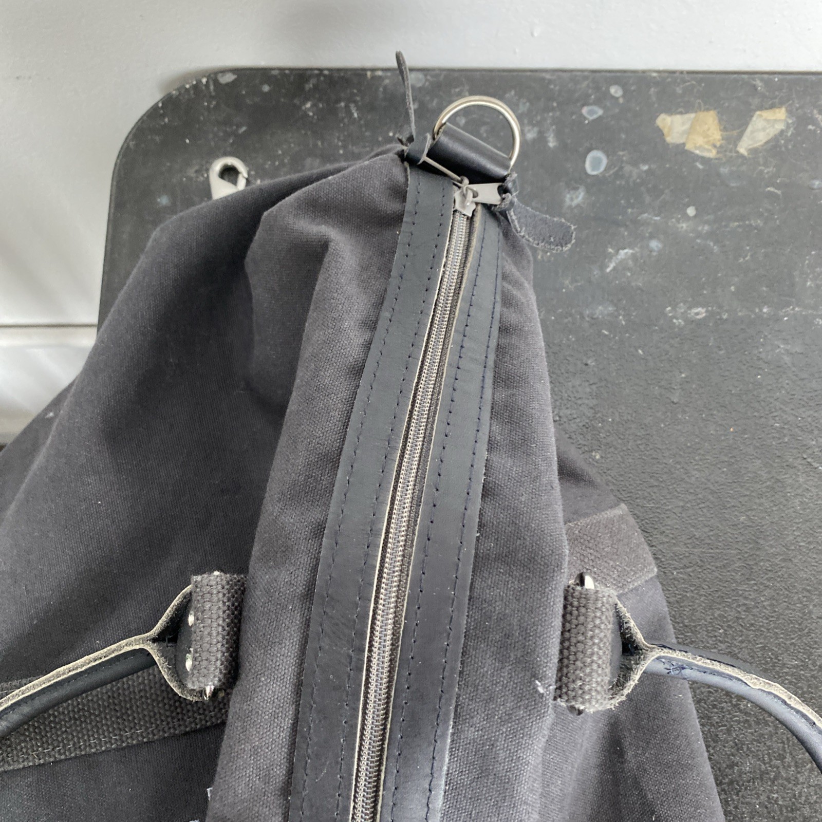 Scarborough & Tweed USA Branded Gray Canvas Bag Leather Handles – no strap