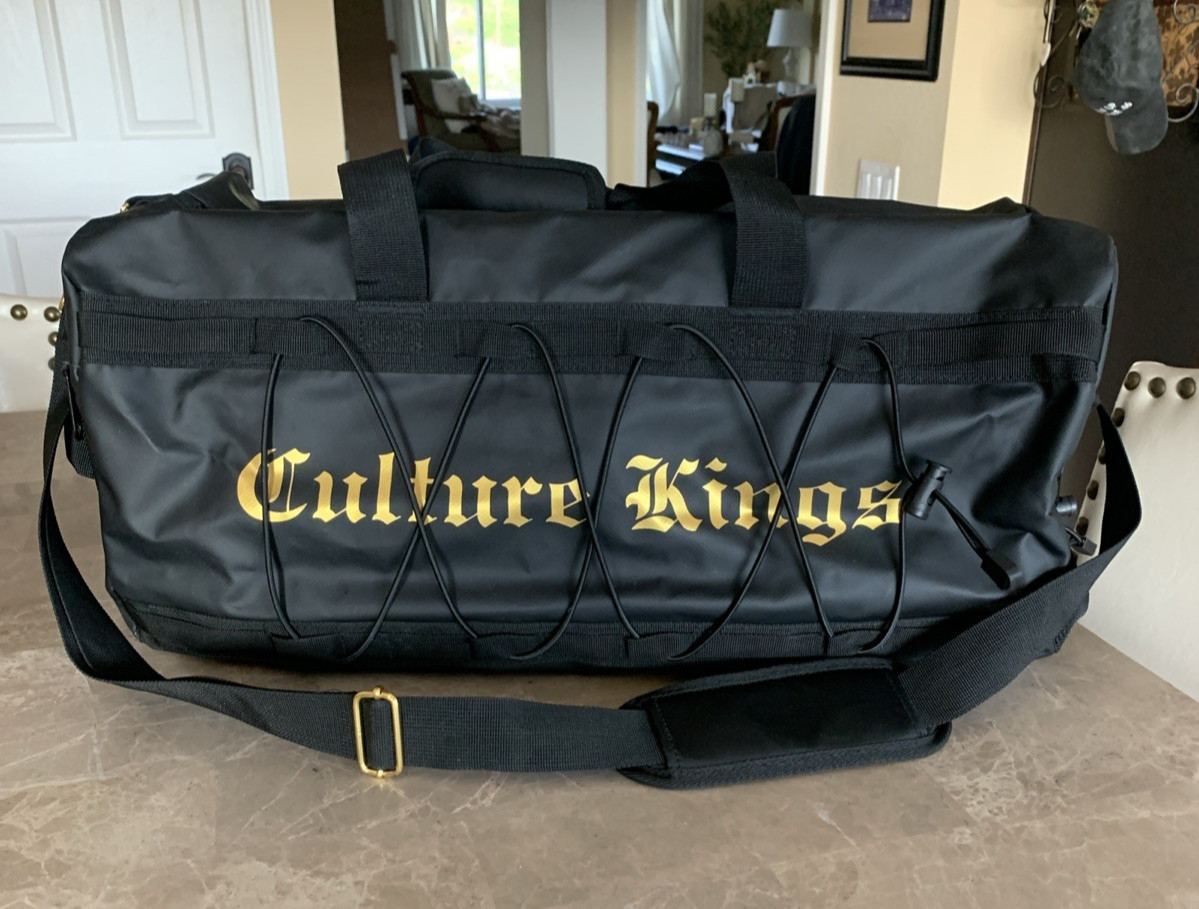 Culture Kings Duffle Bag Elite Black and Gold Duffle Bag Rare Exclusive Promo