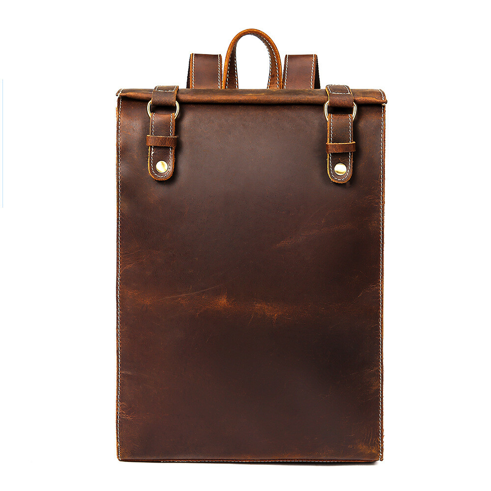 Men’s Leather Backpack Retro Large Capacity Computer Travel Business Backpack