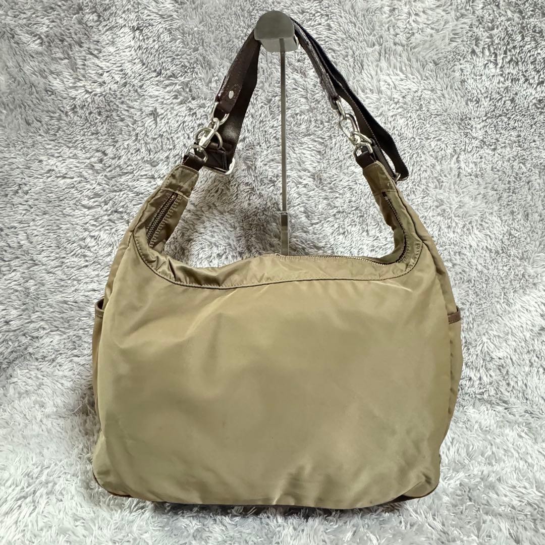 Master-Piece Beige Nylon Leather Shoulder Bag Men Unisex Travel Business