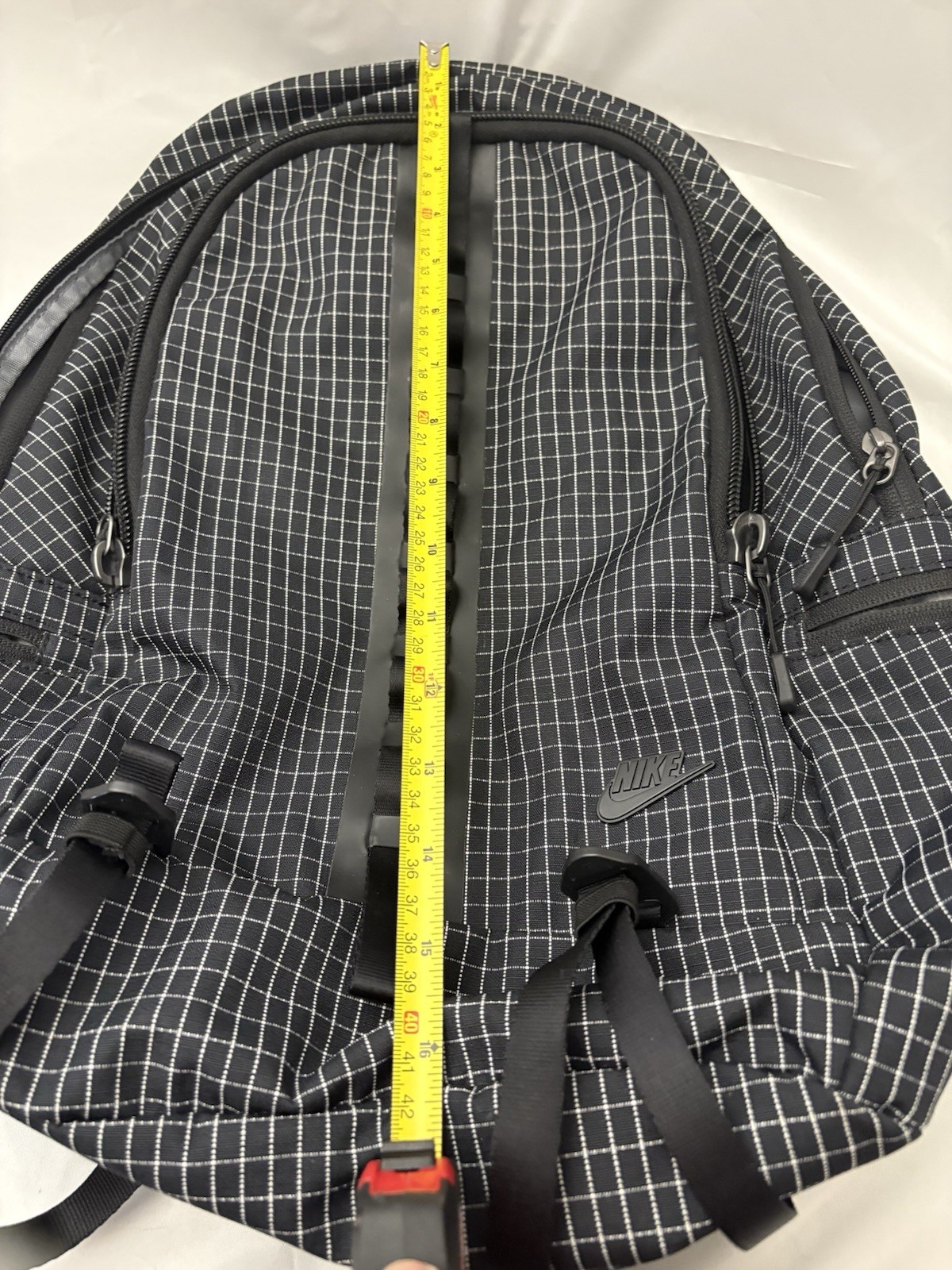Nike Authentic Black And White Pattern Zip Backpack