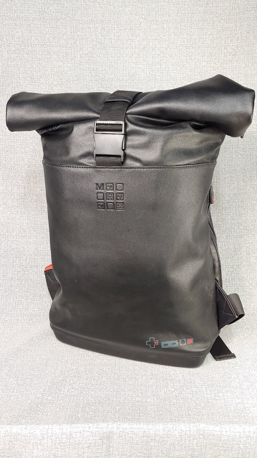Moleskine Super Mario Classic Roll Top Backpack Bag Black Limited Side Zip used