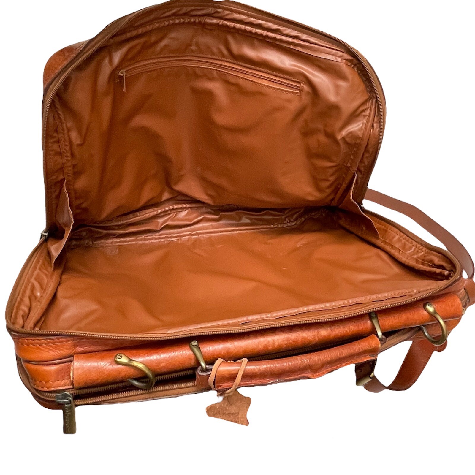 Vintage Morocco Brown Leather Shoulder Messenger Briefcase Bag