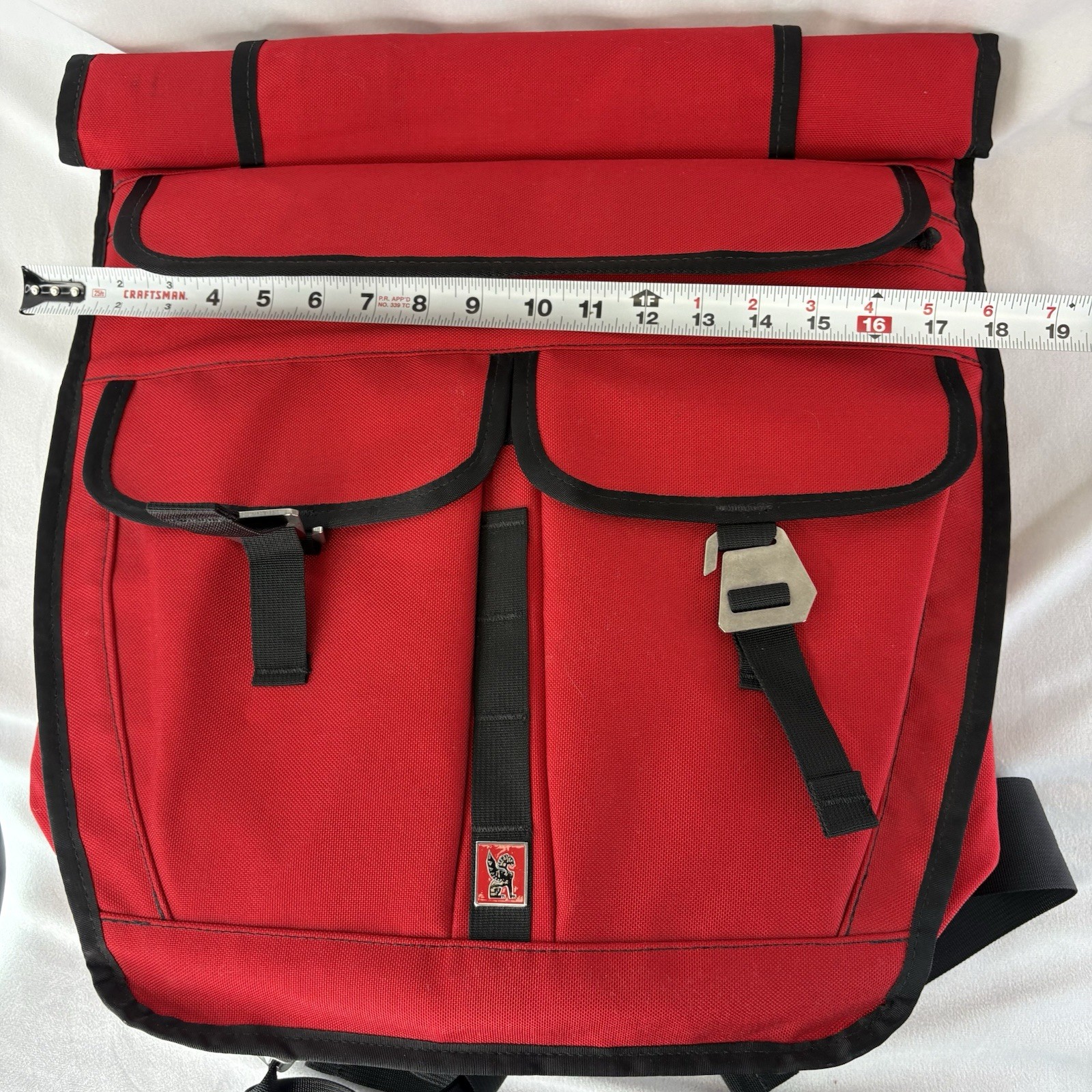 Chrome Industries Orlov Rolltop Backpack – Red – Commuter Bag w/ Pouch