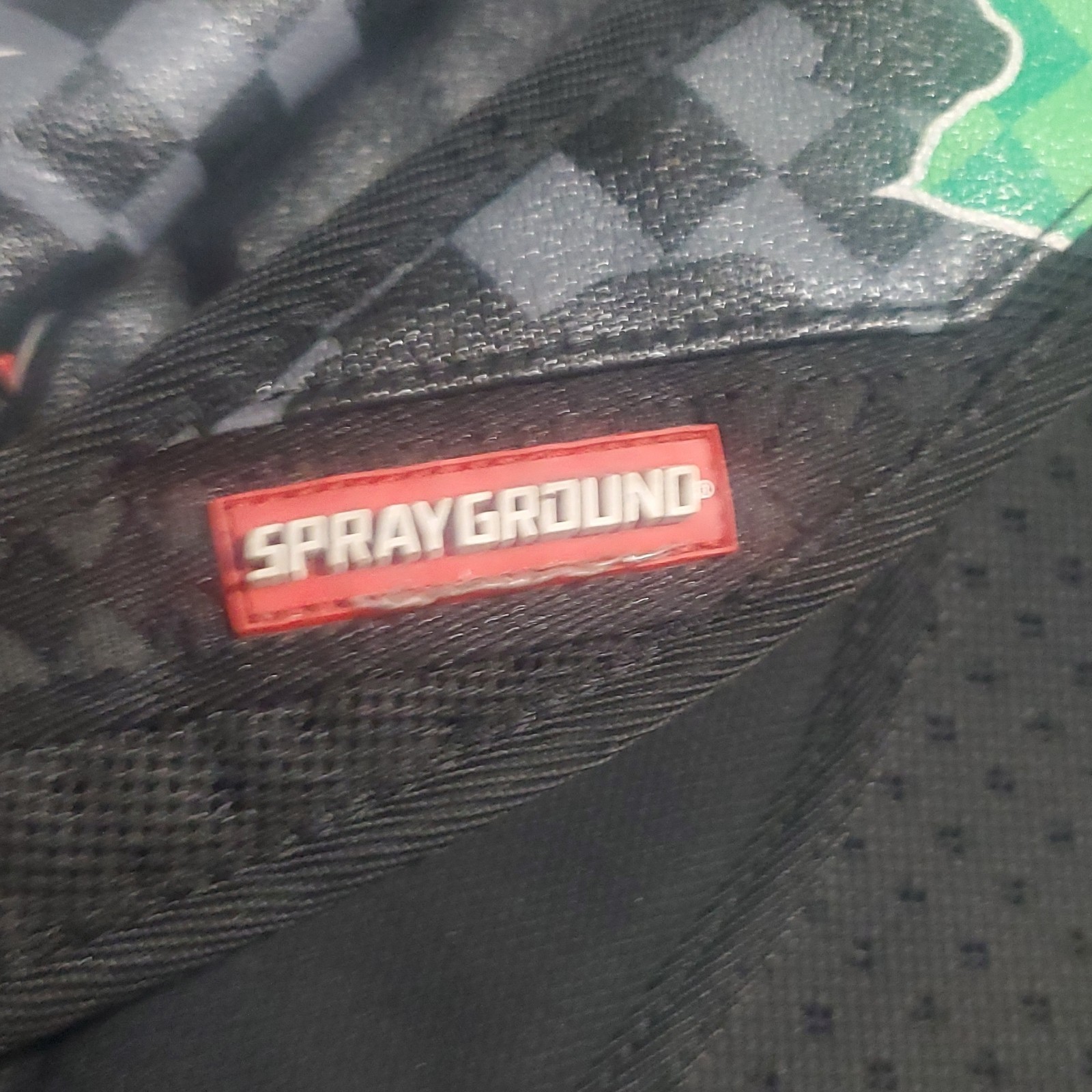Sprayground Limited Edition Checkered Backpack Green Black Pink Yellow Designer