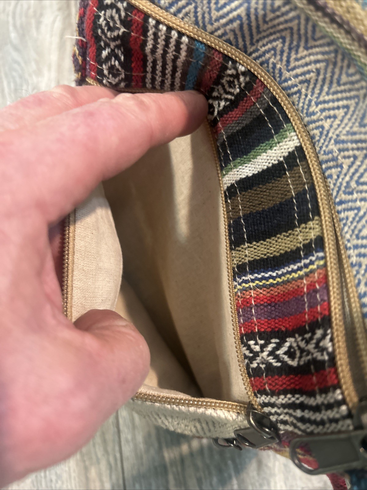 Himalayan Hemp THC Free Multi Color Small Handmade Crossbody 5 Pockets