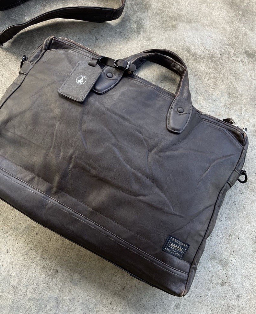 Vintage Porter Yoshida & Co Patina Soft Leather Sling / Messenger Bag