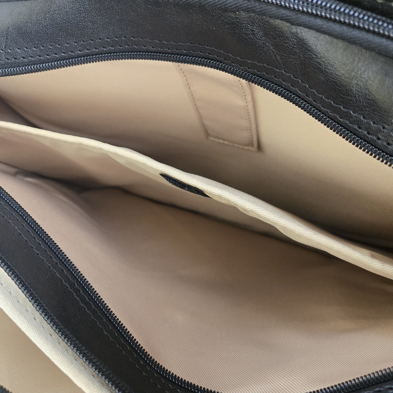 Banuce Genuine Leather Briefcase Laptop Bag Black Business Tote Bag. No Strap