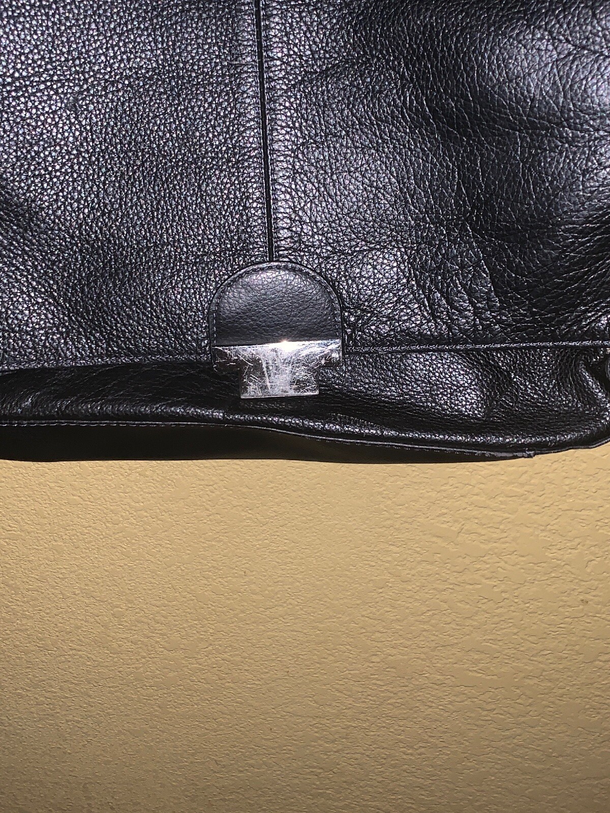 PERRY ELLIS PORTFOLIO Bag Black Leather Messenger Business Commuter