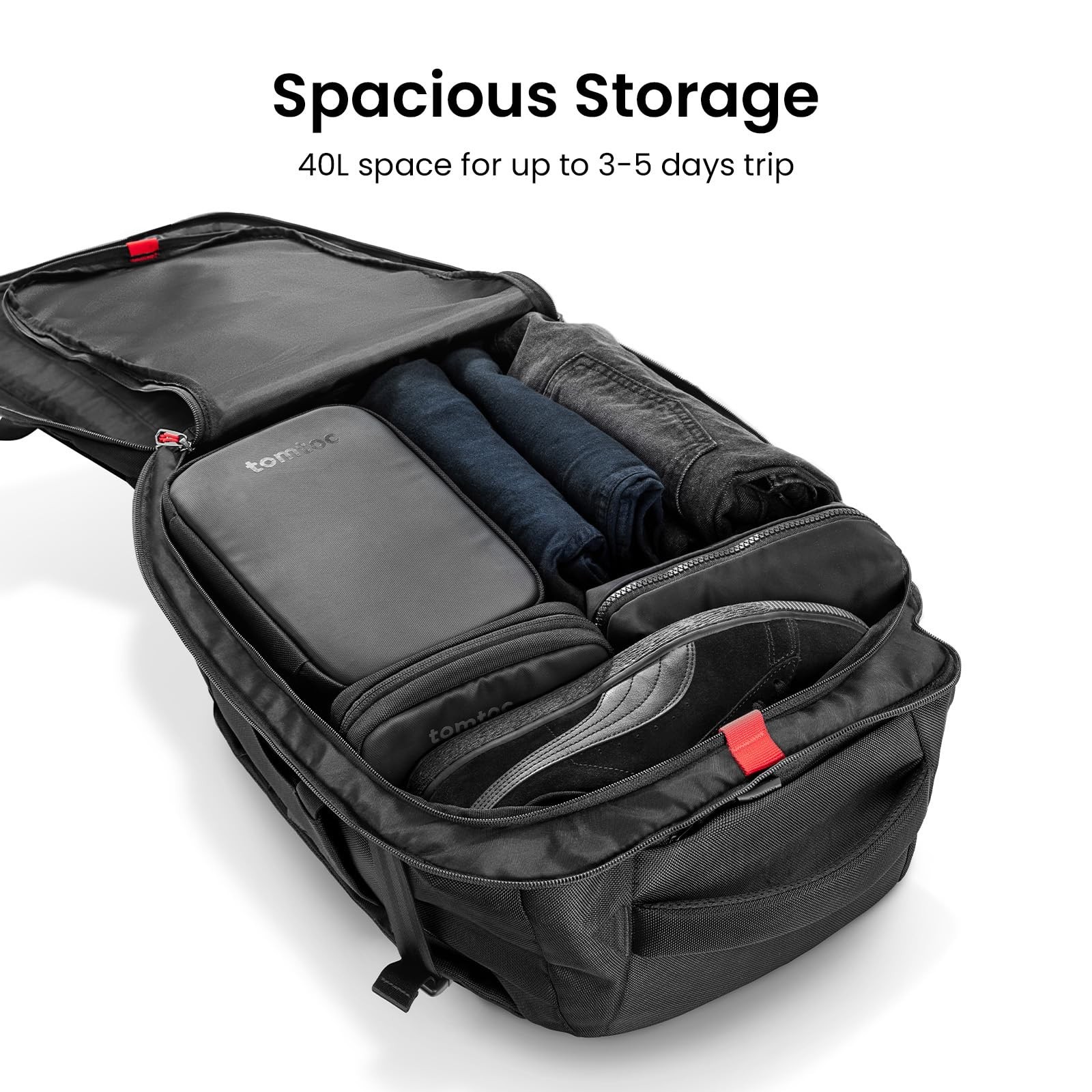 28/40L Travel Backpack – TSA Approved Carry-On Bag, Water-Resistant Luggage, PFA