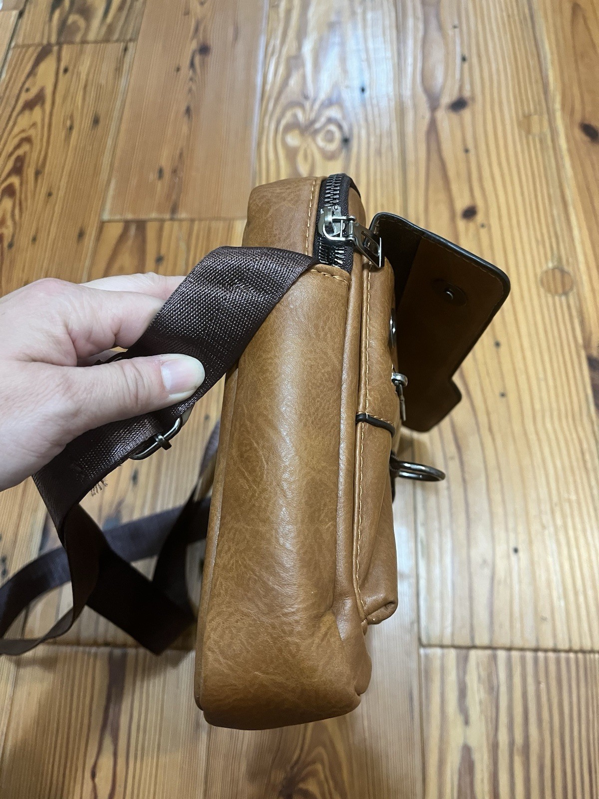 WEIXIER Shoulder Bag Messenger Business Satchel Travel Bag Handbag Brown Leather