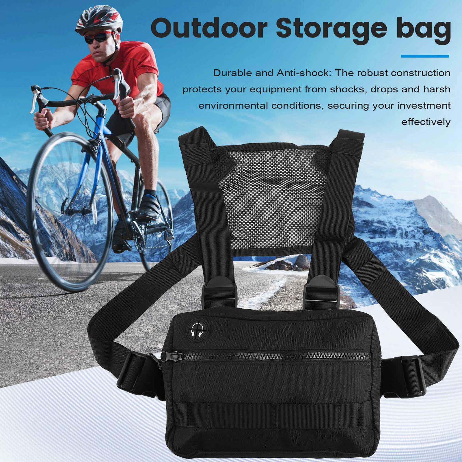 Chest Pocket Front Pack Chest Rig Vest Streetwear Backpack Outdoor Spor2768