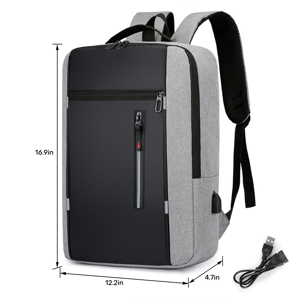 17″ Water Resistant Laptop Backpack for Work, School Travel with USB Support