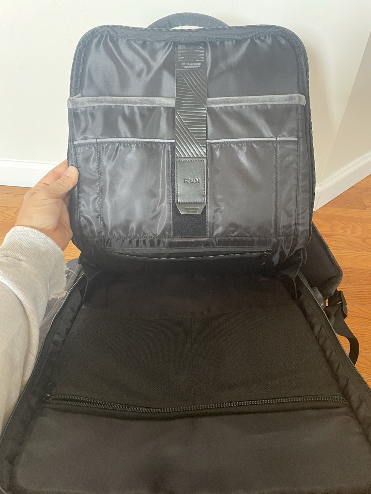 RUK Infinite Solar Pickle Ball Backpack Heather Grey And Black Solar Power