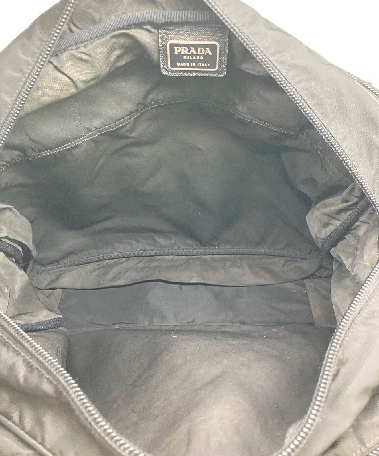 PRADA 2WAY Briefcase Nylon Black Mens Business Bag Zip Double Handles