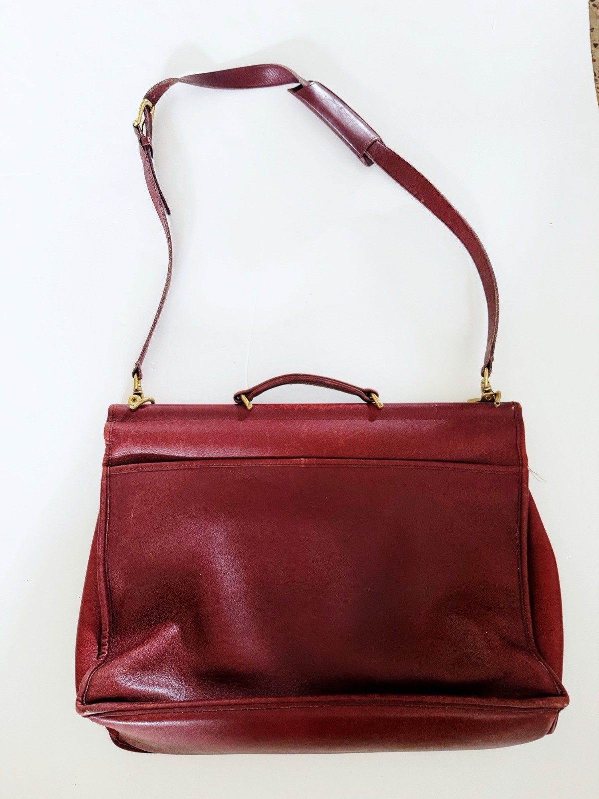 Vtg Coach Classic Flap Briefcase Style 1512-323 (US late 80s/early 90s) Mahogany