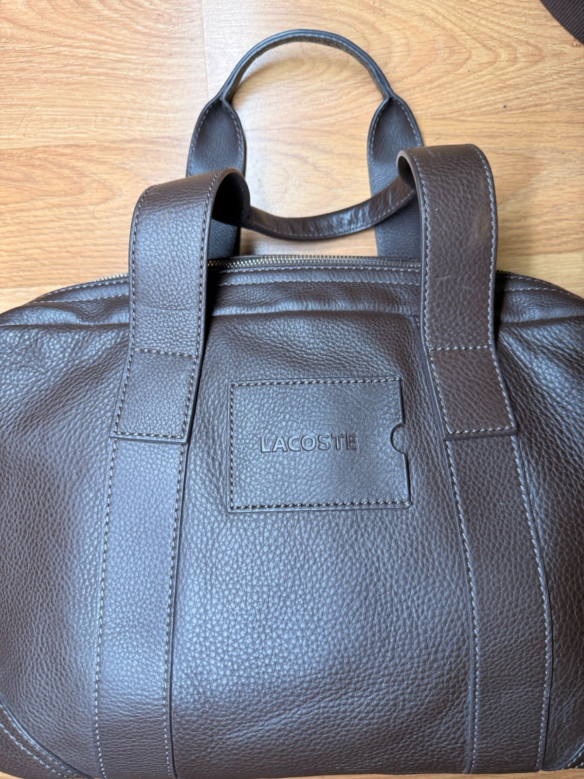 Lacoste Men’s Leather Bag with Adjustable Strap