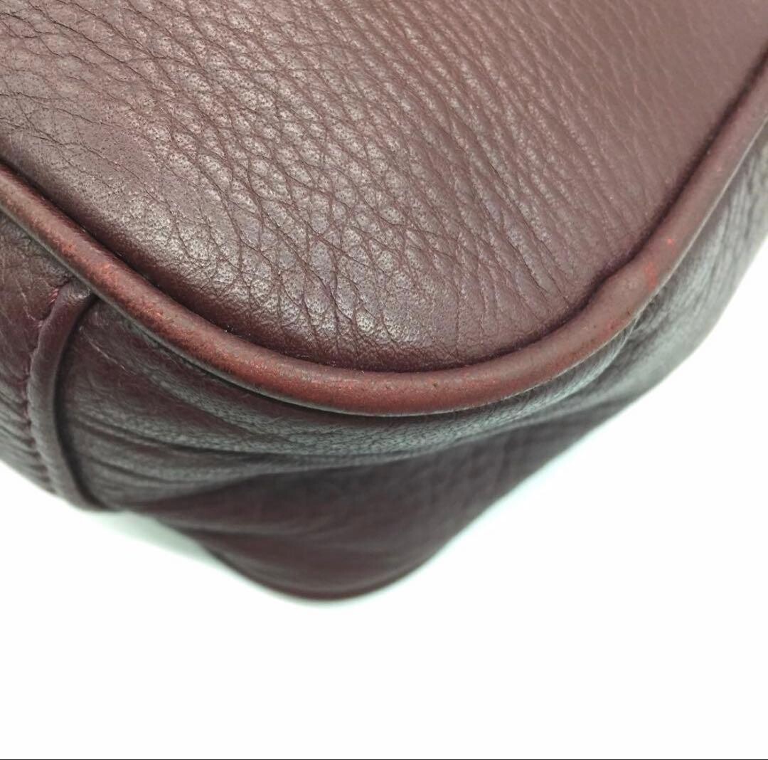 Paul Smith Brown Leather Messenger Bag Gold Logo Striped Trim Flap Unisex