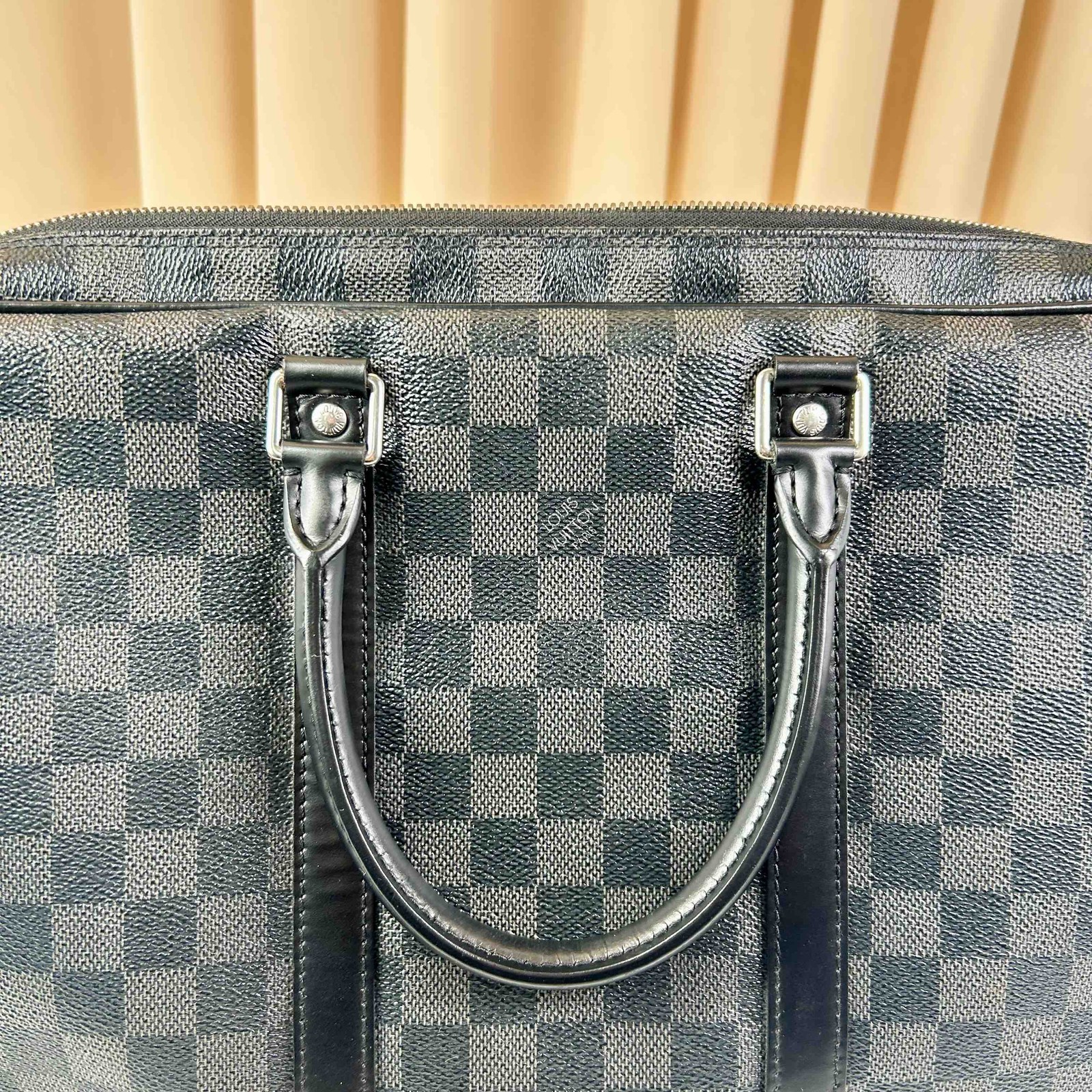 Louis Vuitton Damier Graphite Porte-Documents Briefcase Black Auth