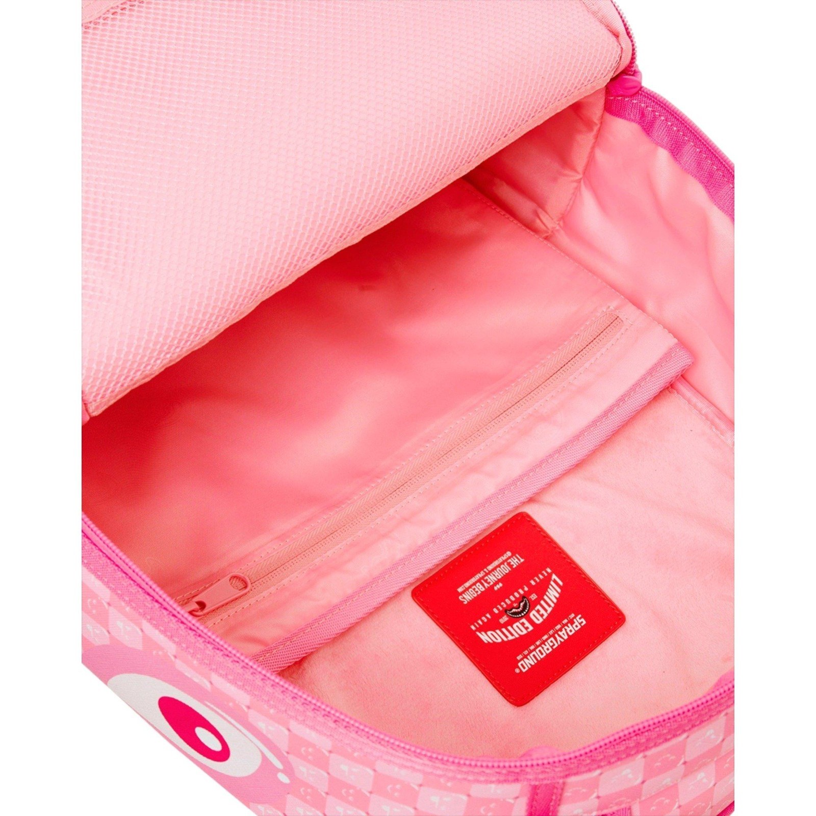 Sprayground Pink Check Faces Backpack🔥New Bookbag Large School Travel Bag
