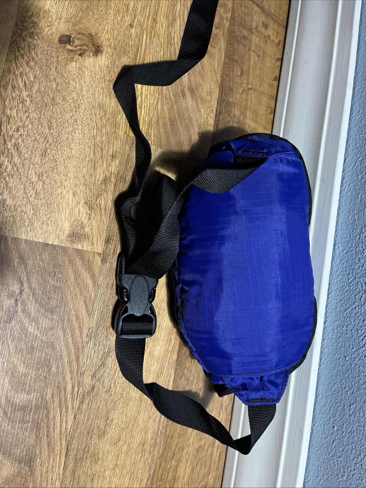 Kiva Packable Fold-Up Backpack Royal Blue Nylon Travel Bag- Preowned