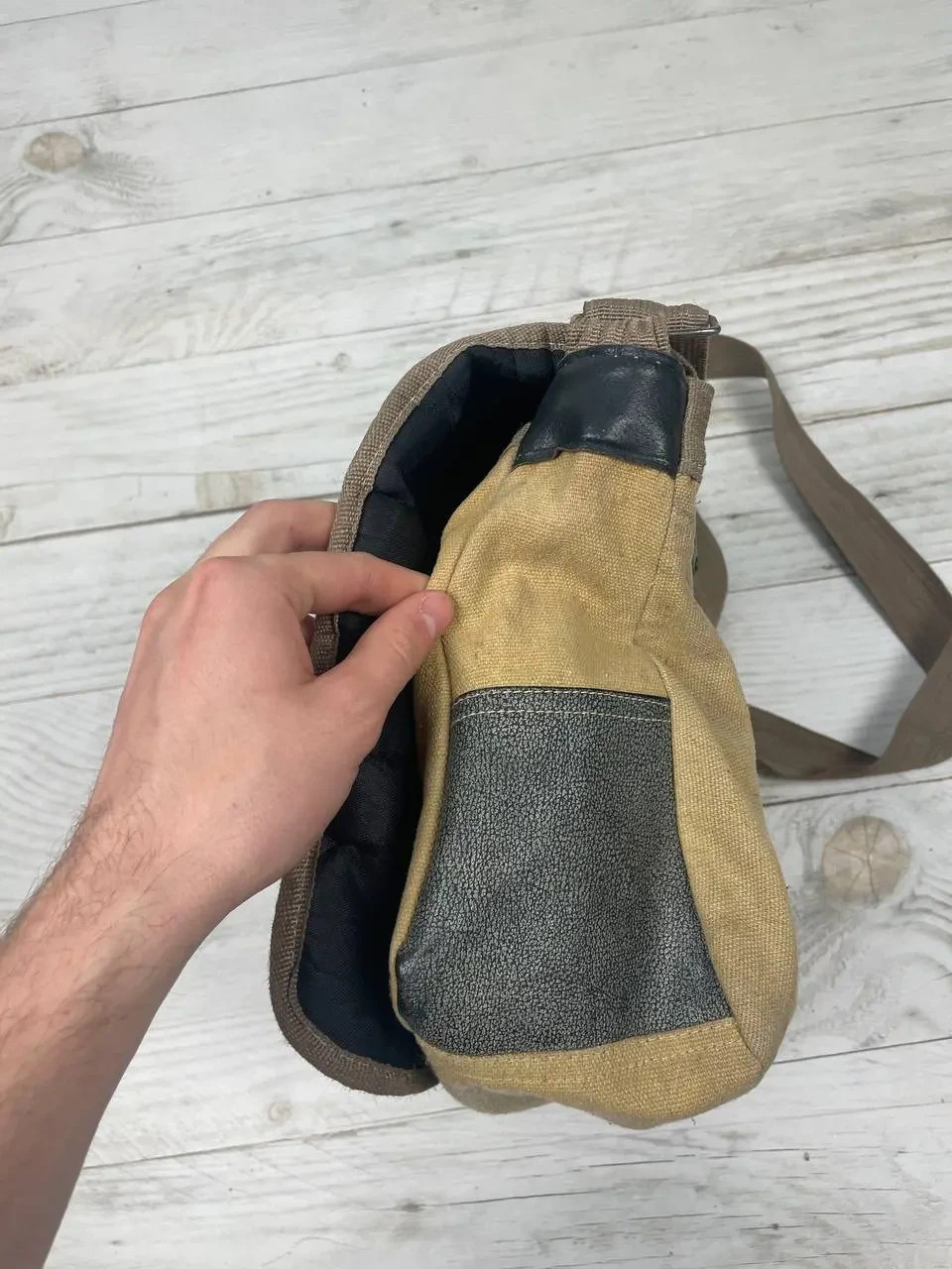Vintage Diesel Shoulders Bag 90s Men Beige