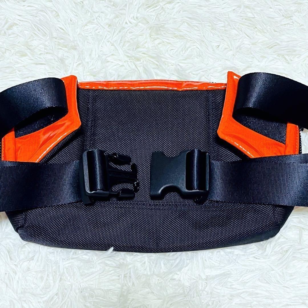 Master-Piece Unused Nylon Leather Body Bag Waist Pack Orange/Black 18cm x 30cm